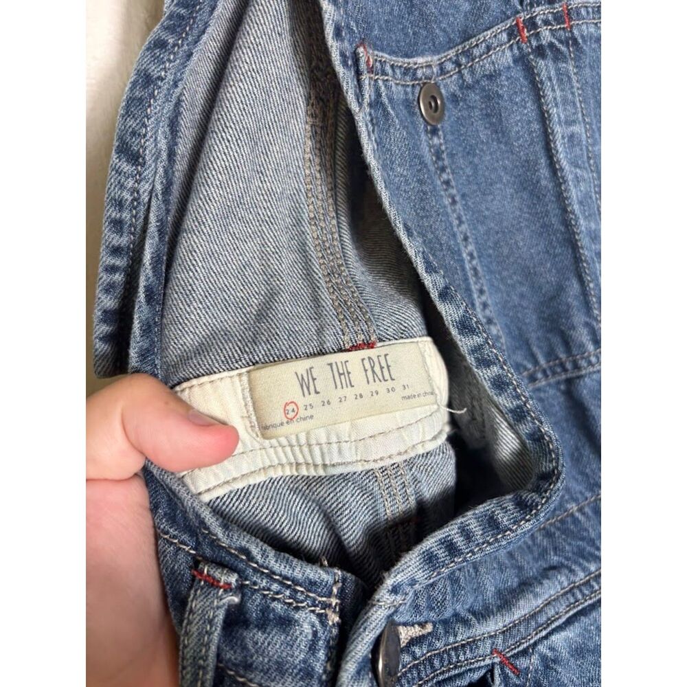 We the Free Free People Denim Overalls Women's size 24 Blue Dungarees Coveralls - Picture 6 of 7